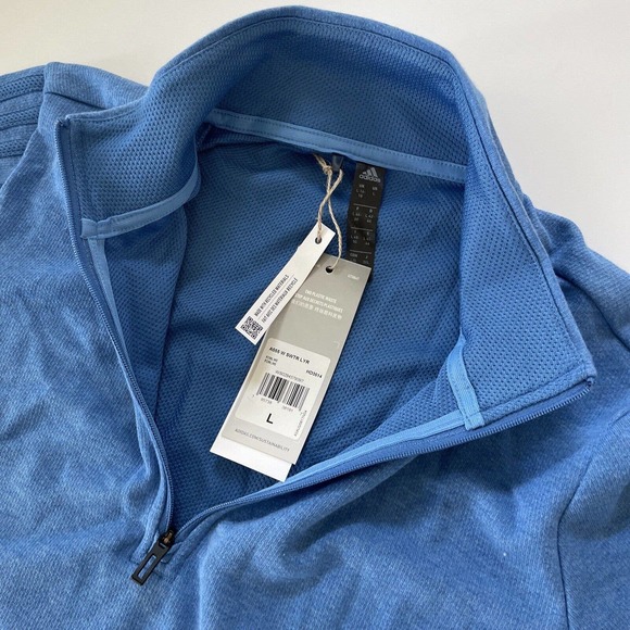 Adidas Sweater Women's 3-Stripes Quarter Zip A555 Blue Size Large - Picture 6 of 11